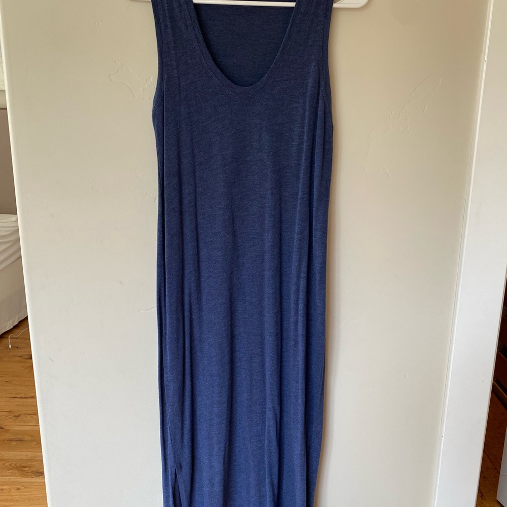 Madewell Sleeveless Heathered Navy Maxi Dress - Women's Classic Tank Style